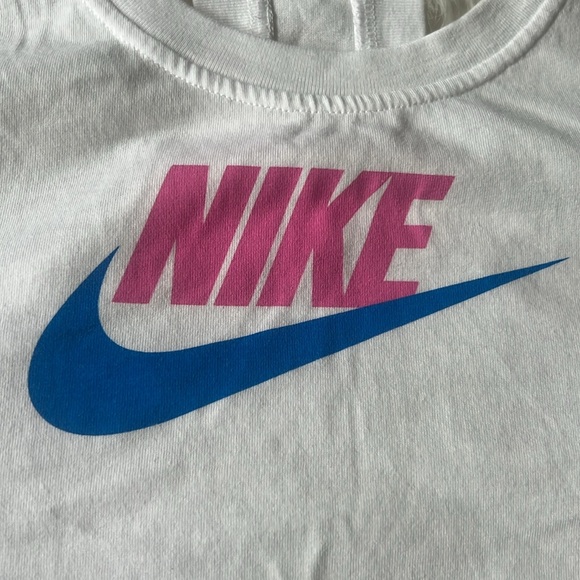 NIKE WHITE PINK BLUE LOGO RACER BACK S - Picture 4 of 7